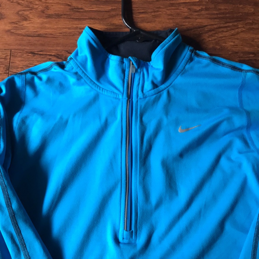 Nike DriFit Running 3/4 Zip Bright Blue Small